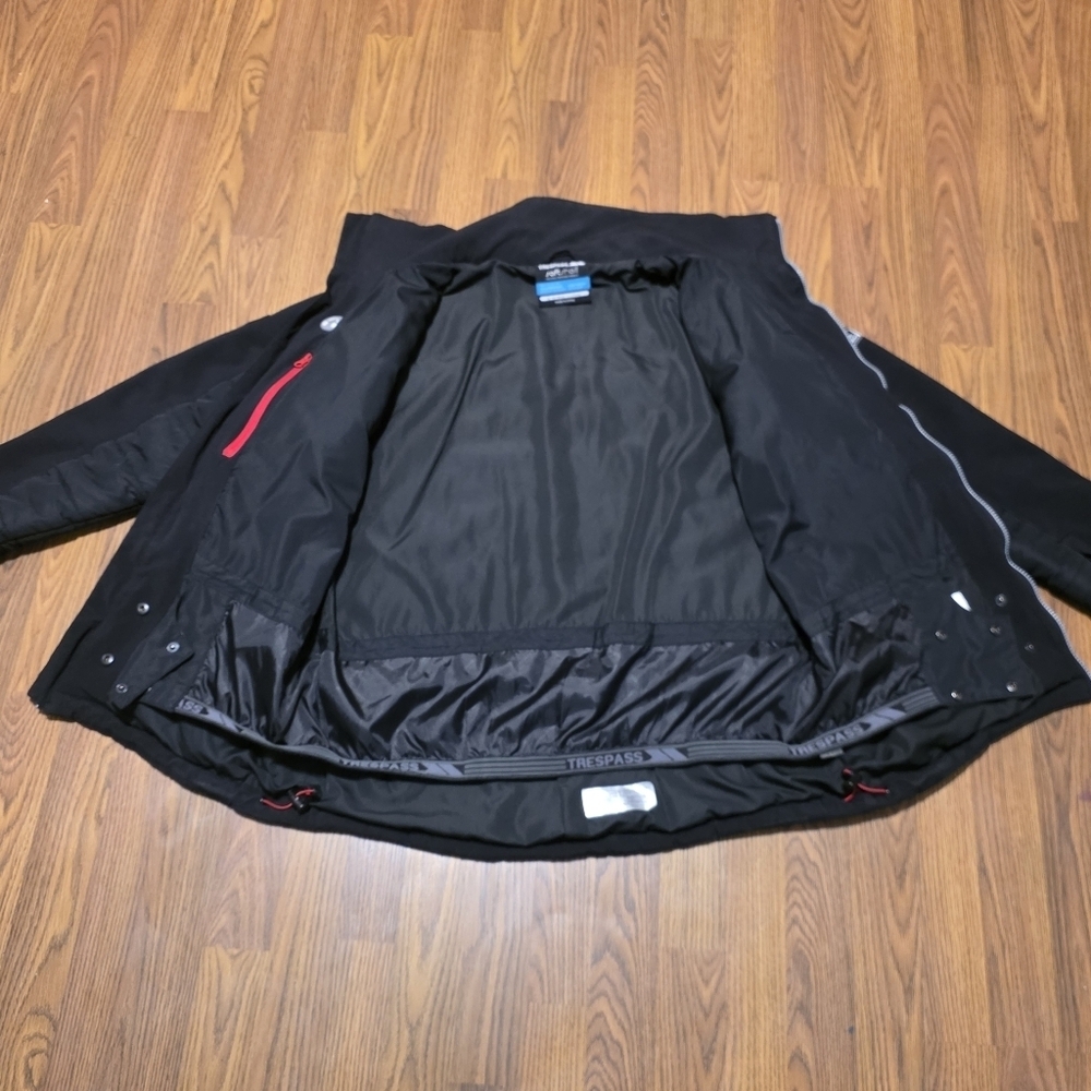 Trespass Coldheat TP50 Padded Winter Ski Jacket Mens Large Black Soft Shell E12 - Picture 9 of 13